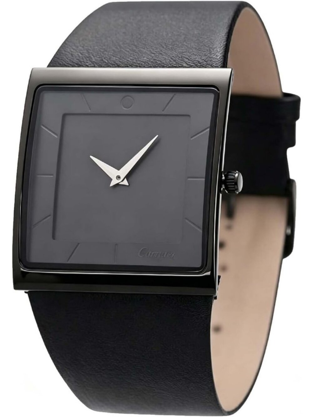 Stylish Minimalist Square Men's Watch - Quartz Analog Leather Strap, Business